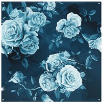 Benjamin Tate Design Winter Blue Roses Splash Back in Natural