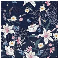 Benjamin Tate Design Tropical White & Pink Flowers Splash Back in Natural