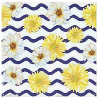 Benjamin Tate Design Bright Yellow Flowers & Zig Zags Splash Back in Natural