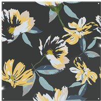 Benjamin Tate Design Yellow Flowers On Green Splash Back in Natural