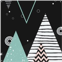 Benjamin Tate Design Triangles Circles & Zig Zag Patterns Splash Back in Natural