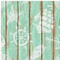 Benjamin Tate Design Nautical Elements On Wood Splash Back in Natural