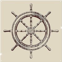 Benjamin Tate Design Ship Wheel Splash Back in Natural