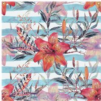 Benjamin Tate Design Bouquet Of Watercolor Tiger Lilies Splash Back in Natural