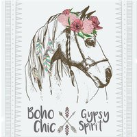 Benjamin Tate Design Horse With Flower Chic Splash Back in Natural