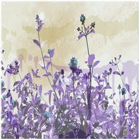 Benjamin Tate Design Purple Flowers Splash Back in Natural