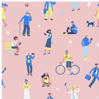Benjamin Tate Design Different People With Mobile Phones & Gadgets Splash Back in Natural