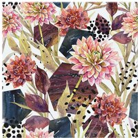 Benjamin Tate Design Autumn Watercolor Floral Arrangement Splash Back in Natural