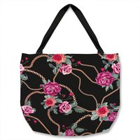 Benjamin Tate Design Chain & Flowers Pattern Tote bat in Natural