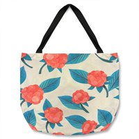 Benjamin Tate Design Watercolour Floral Pattern Tote bat in Natural