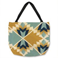 Benjamin Tate Design Cleopatra Fan Ethnic Pattern Tote bat in Natural