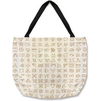 Benjamin Tate Design Viking Ritual Symbols Tote bat in Natural