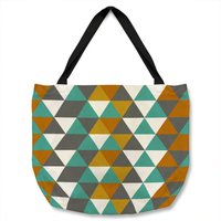 Benjamin Tate Design Autumn Geometric Triangles Tote bat in Natural