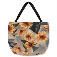Benjamin Tate Design Geometric Floral Shapes Tote bat in Natural