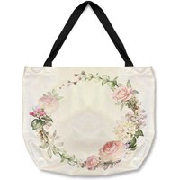 Benjamin Tate Design Watercolour Flowers Tote bat in Natural