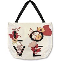Benjamin Tate Design Love Typography Tote bat in Natural