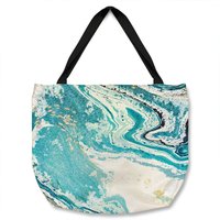 Benjamin Tate Design Blue Marble Tote bat in Natural