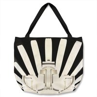 Benjamin Tate Design Art Deco Skyscraper In Black & White Tote bat in Natural