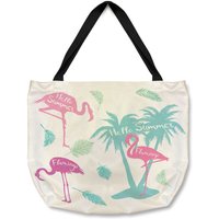 Benjamin Tate Design Palm & Flamingo Tote bat in Natural