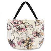 Benjamin Tate Design Flower Illustration Tote bat in Natural