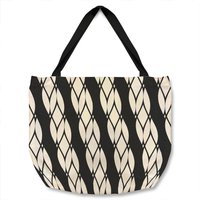 Benjamin Tate Design Geometric Rope Pattern Tote bat in Natural