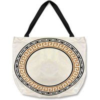Benjamin Tate Design Greek Key Frame Tote bat in Natural