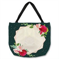 Benjamin Tate Design Bright Flowers Dark Tote bat in Natural