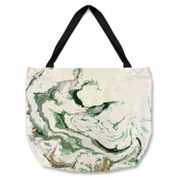 Benjamin Tate Design Gold & Green Marble Tote bat in Natural