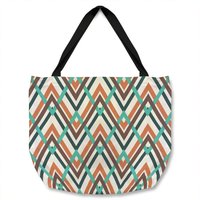Benjamin Tate Design Coloured Geometric Zig Zag Tote bat in Natural