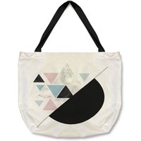 Benjamin Tate Design Triangles & Semi Circle Pattern Tote bat in Natural