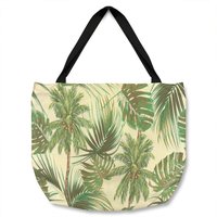 Benjamin Tate Design Tropical Leaves On Yellow Tote bat in Natural