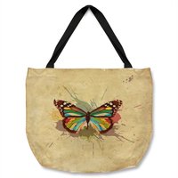 Benjamin Tate Design Butterfly & Paint Splats Tote bat in Natural