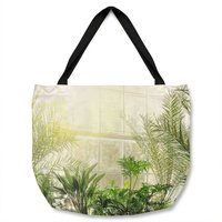 Benjamin Tate Design Green plants in botanical gardens Designer Tote bat in Natural
