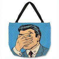 Benjamin Tate Design retro style Halftone Designer Tote bat in Natural