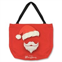 Benjamin Tate Design Santa Claus Hat & Beard Dining Tote bat in Natural