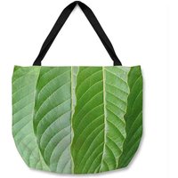Benjamin Tate Design Close Up Of Green Leaves Tote bat in Natural