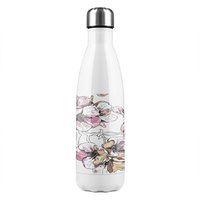 Benjamin Tate Design Flower Illustration Stainless Steel Bottle in Natural
