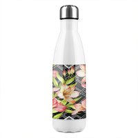 Benjamin Tate Design Bright Plants On Geometric Stainless Steel Bottle in Natural