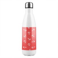 Benjamin Tate Design Anchors On Red Stainless Steel Bottle in Natural