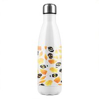 Benjamin Tate Design Autumn Leaves & Halloween Skulls Stainless Steel Bottle in Natural