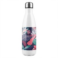Benjamin Tate Design Tropical Plant Leaves Stainless Steel Bottle in Natural