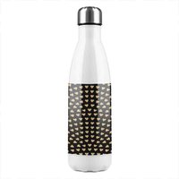 Benjamin Tate Design Geometric Glitter Love Hearts Stainless Steel Bottle in Natural