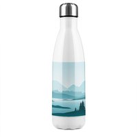 Benjamin Tate Design Abstract mountain landscape Designer Stainless Steel Bottle in Natural