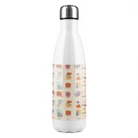 Benjamin Tate Design Leaves & Flowers, Abstract shapes Designer Stainless Steel Bottle in Natural