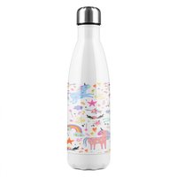 Benjamin Tate Design unicorns Designer Stainless Steel Bottle in Natural