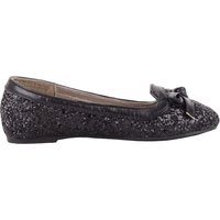 Easy Slip On Glitter Bow Design Ballerina Pumps 11