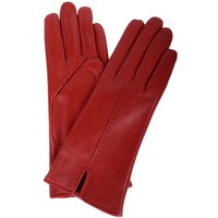 SNUGRUGS Women's Soft Leather Winter Glove with Single Point Stitch Detail in Red | Size: Small