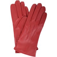 SNUGRUGS Women's Soft Leather Winter Glove with Three Point Stitch Detail in Red | Size: Medium