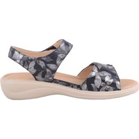 ABSOLUTE FOOTWEAR Women's Womens Floral Print Summer Holiday Touch & Close Sandals in Navy | Size: 5