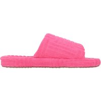 ABSOLUTE FOOTWEAR Women's Easy Slip On Peep Toe Slipper Slider with Weave Pattern in Pink | Size: 7